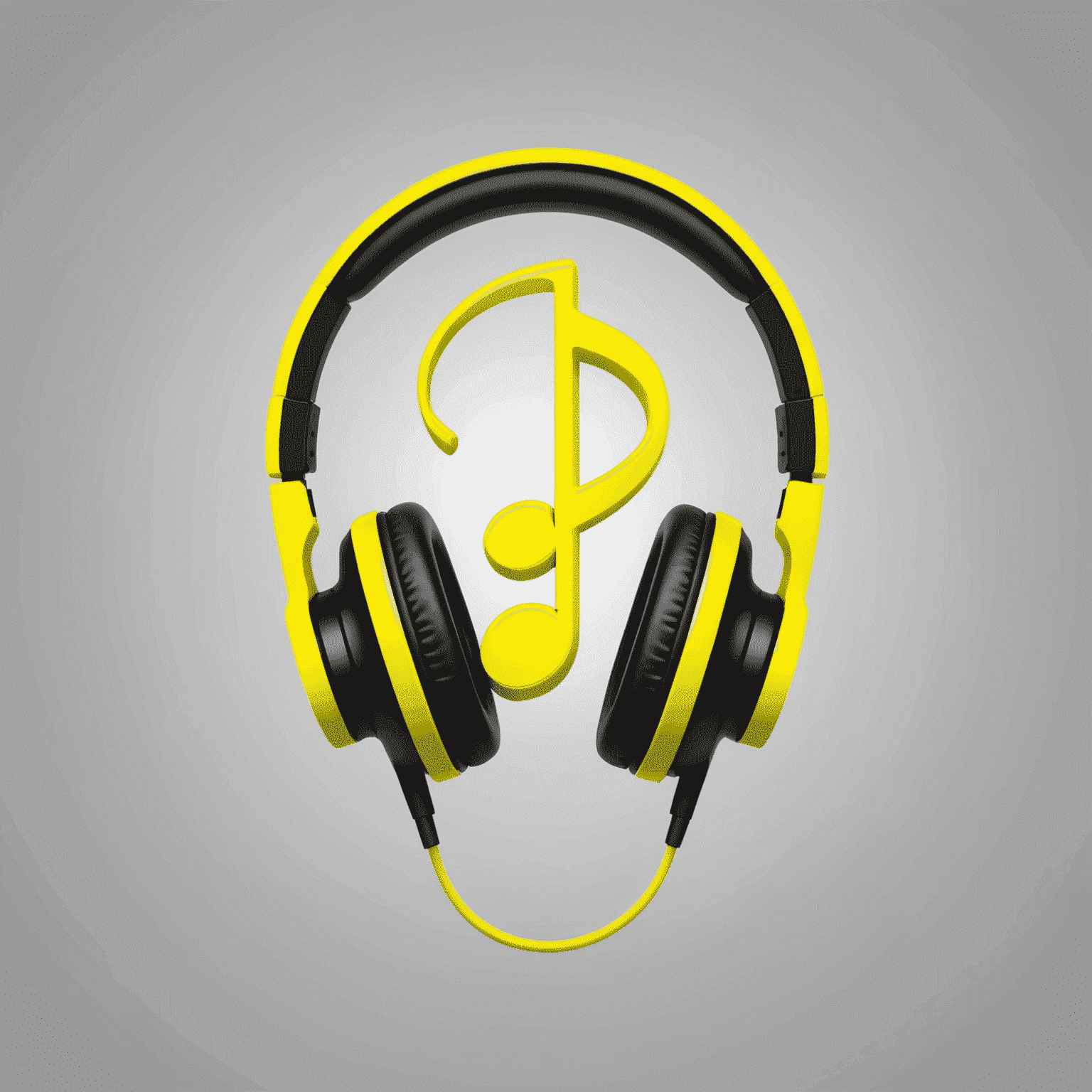 mobitadae.com logo - A stylized neon yellow music note with headphones