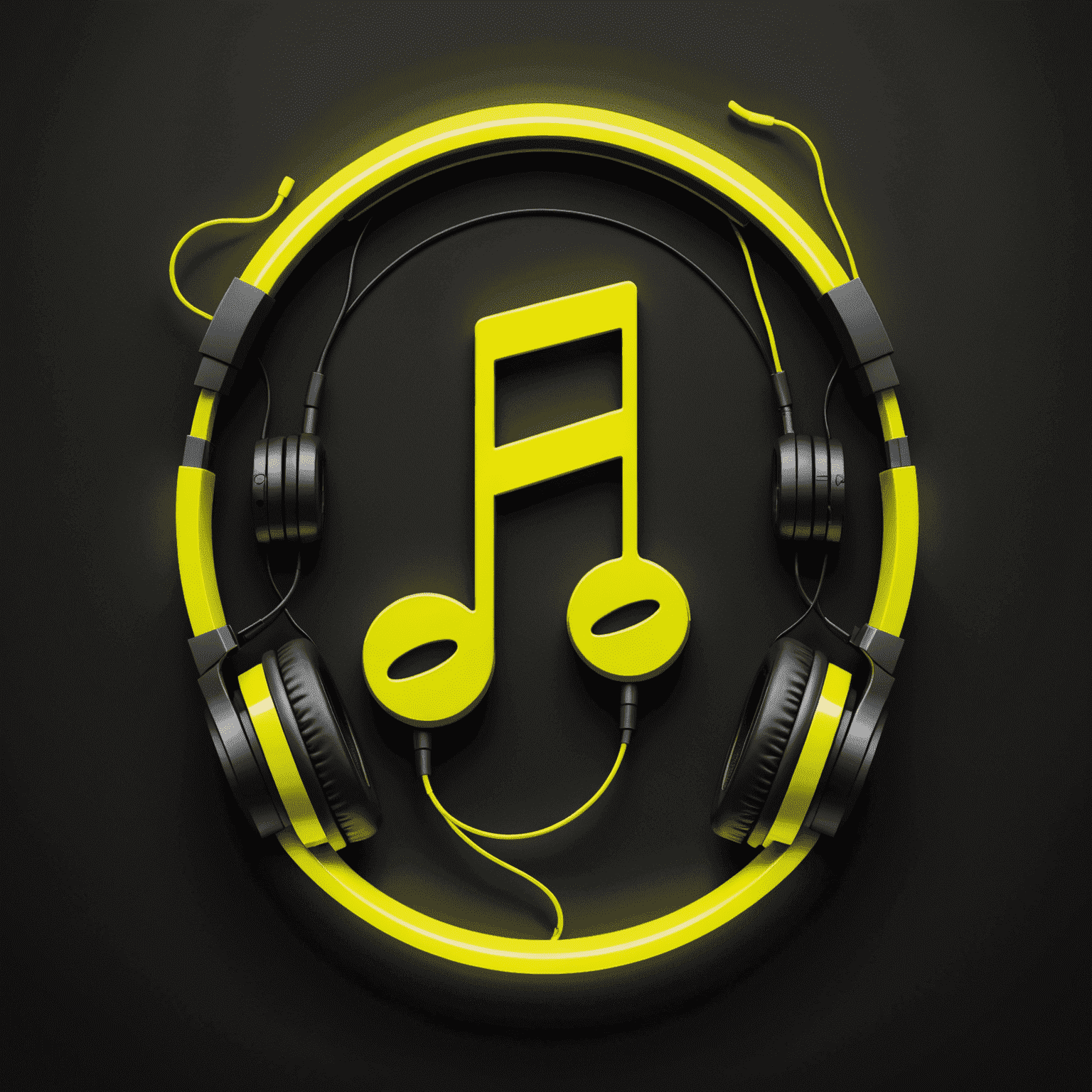 mobitadae.com logo - A stylized neon yellow music note with headphones