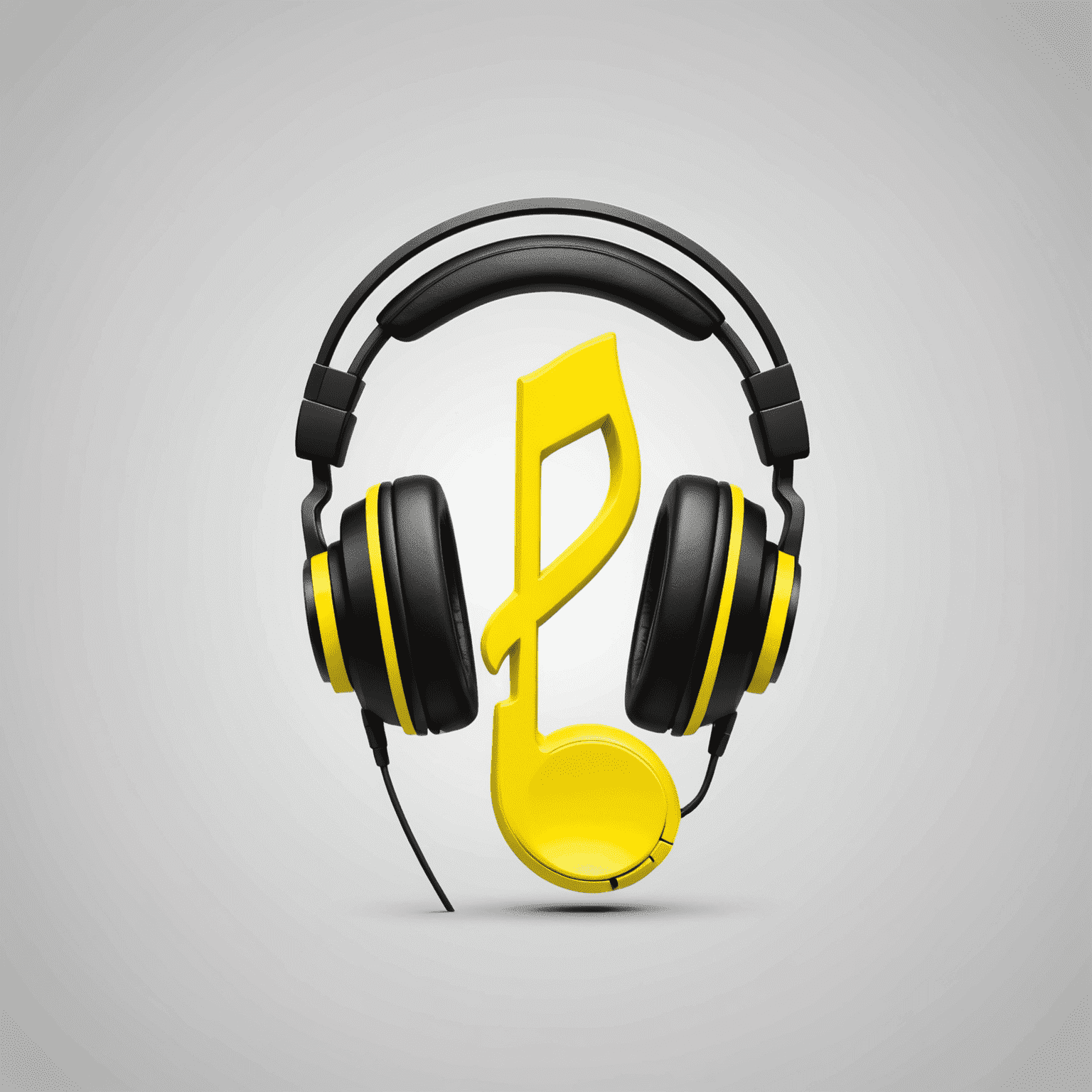 mobitadae.com logo - A stylized neon yellow music note with headphones