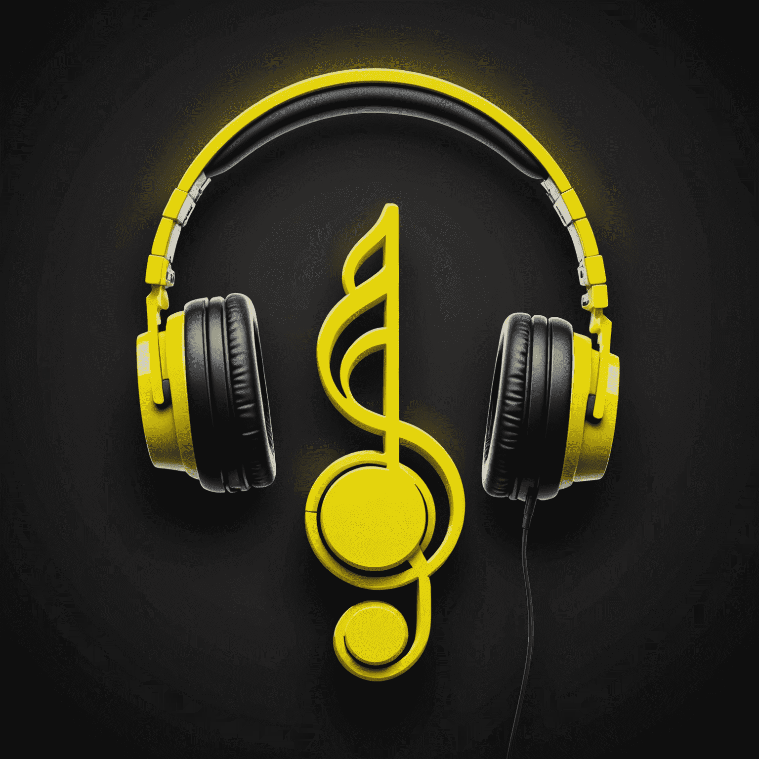 mobitadae.com logo - A stylized neon yellow music note with headphones