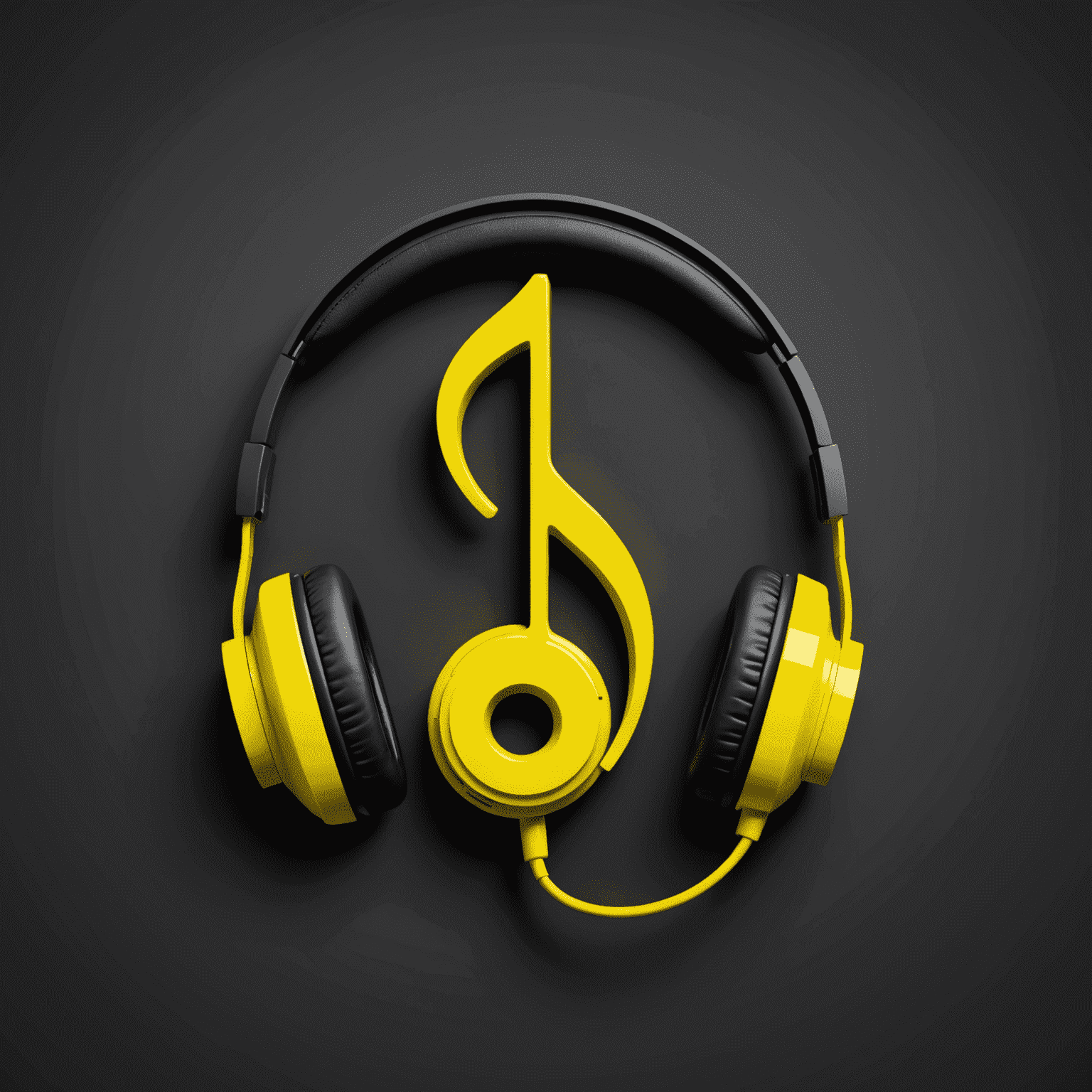 mobitadae.com logo - A stylized neon yellow music note with headphones