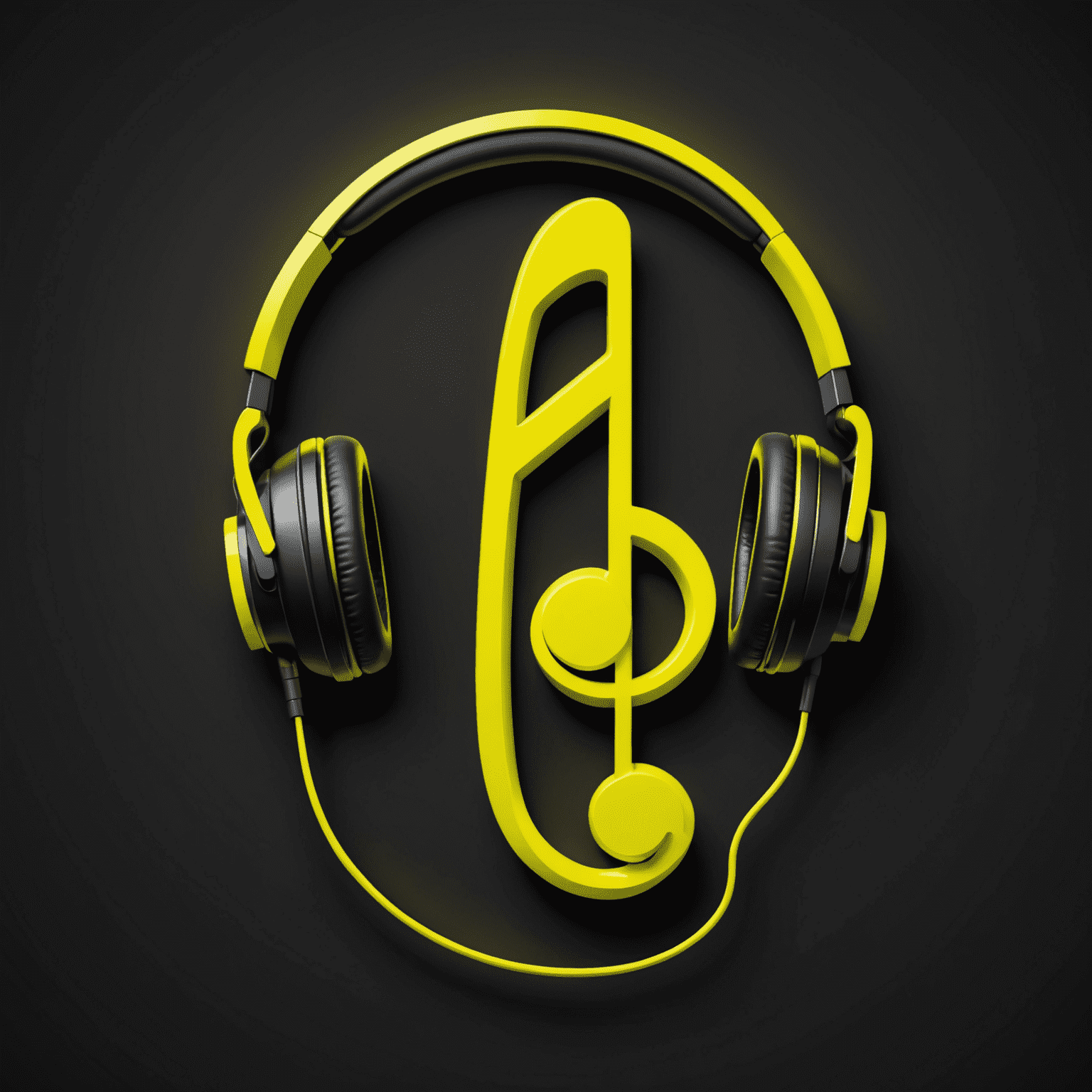 mobitadae.com logo - A stylized neon yellow music note with headphones