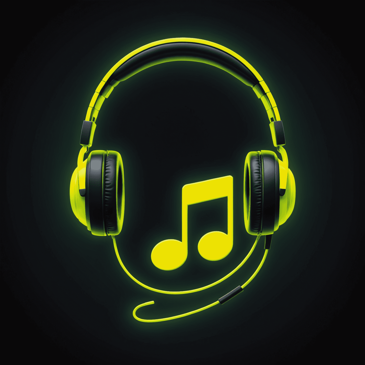 mobitadae.com logo - A stylized neon yellow music note with headphones