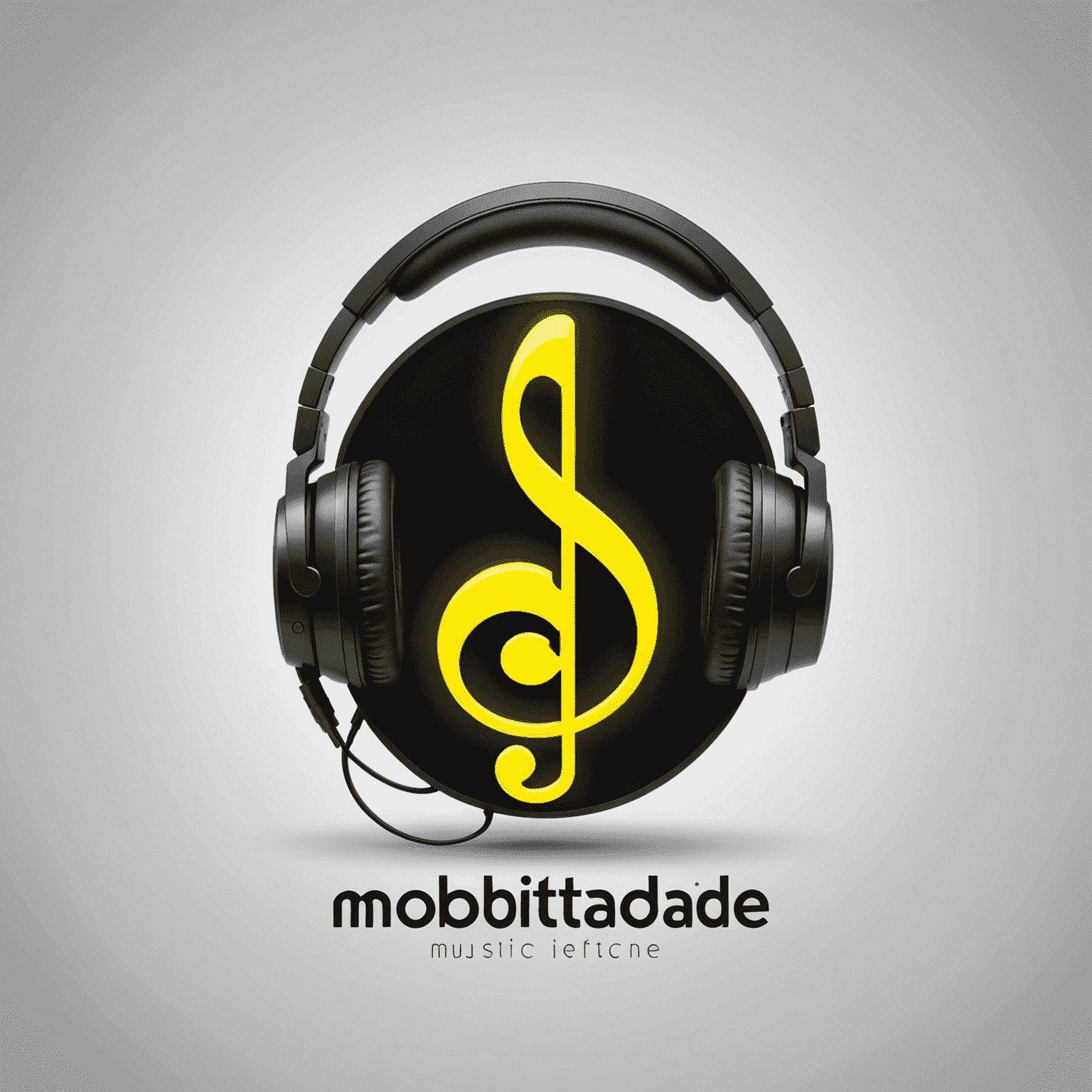 mobitadae.com logo - A stylized neon yellow music note with headphones