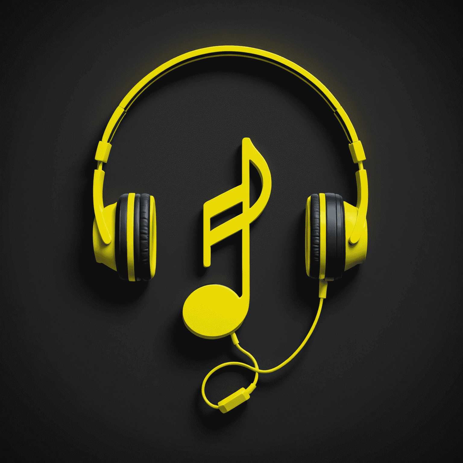 mobitadae.com logo - A stylized neon yellow music note with headphones