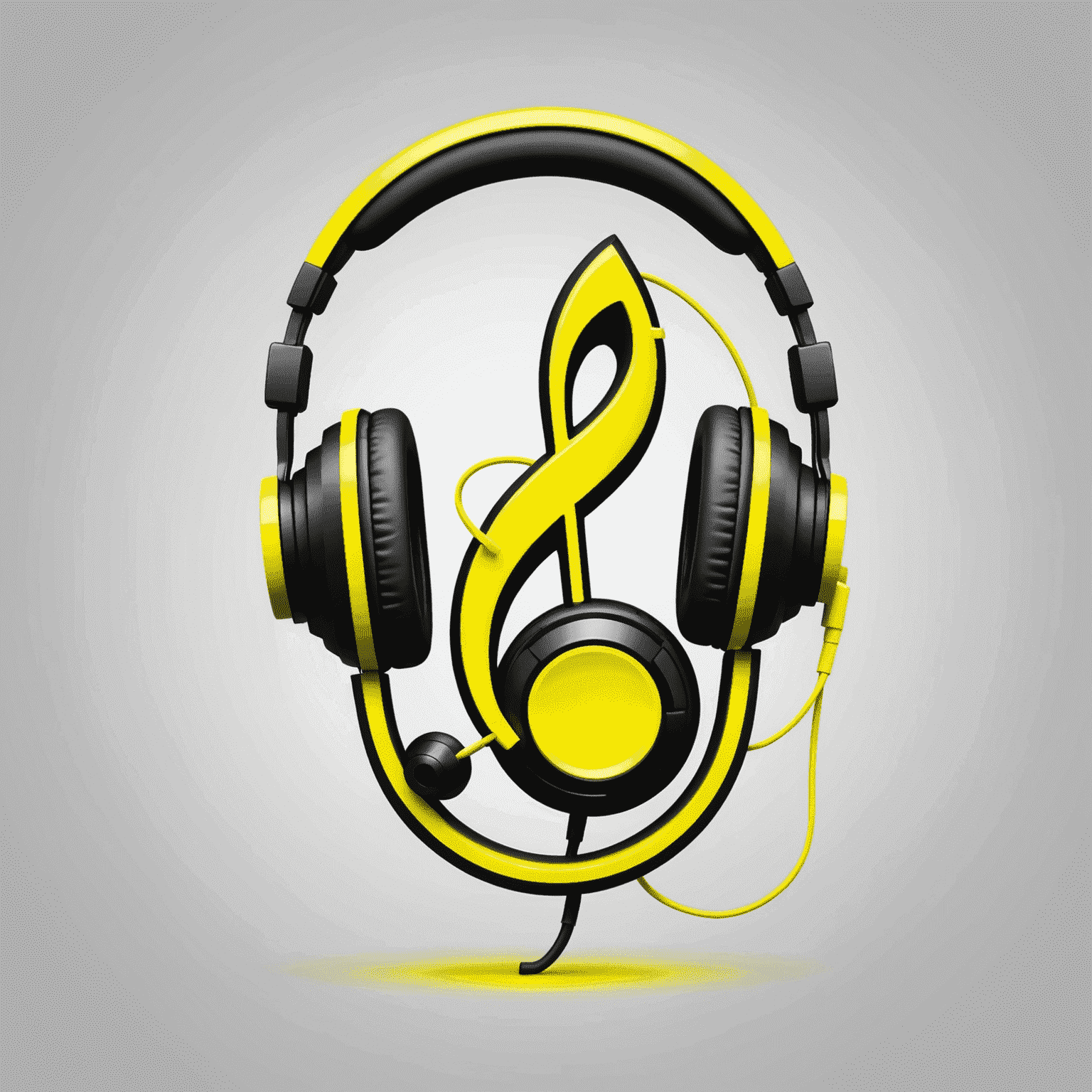 mobitadae.com logo - A stylized neon yellow music note with headphones