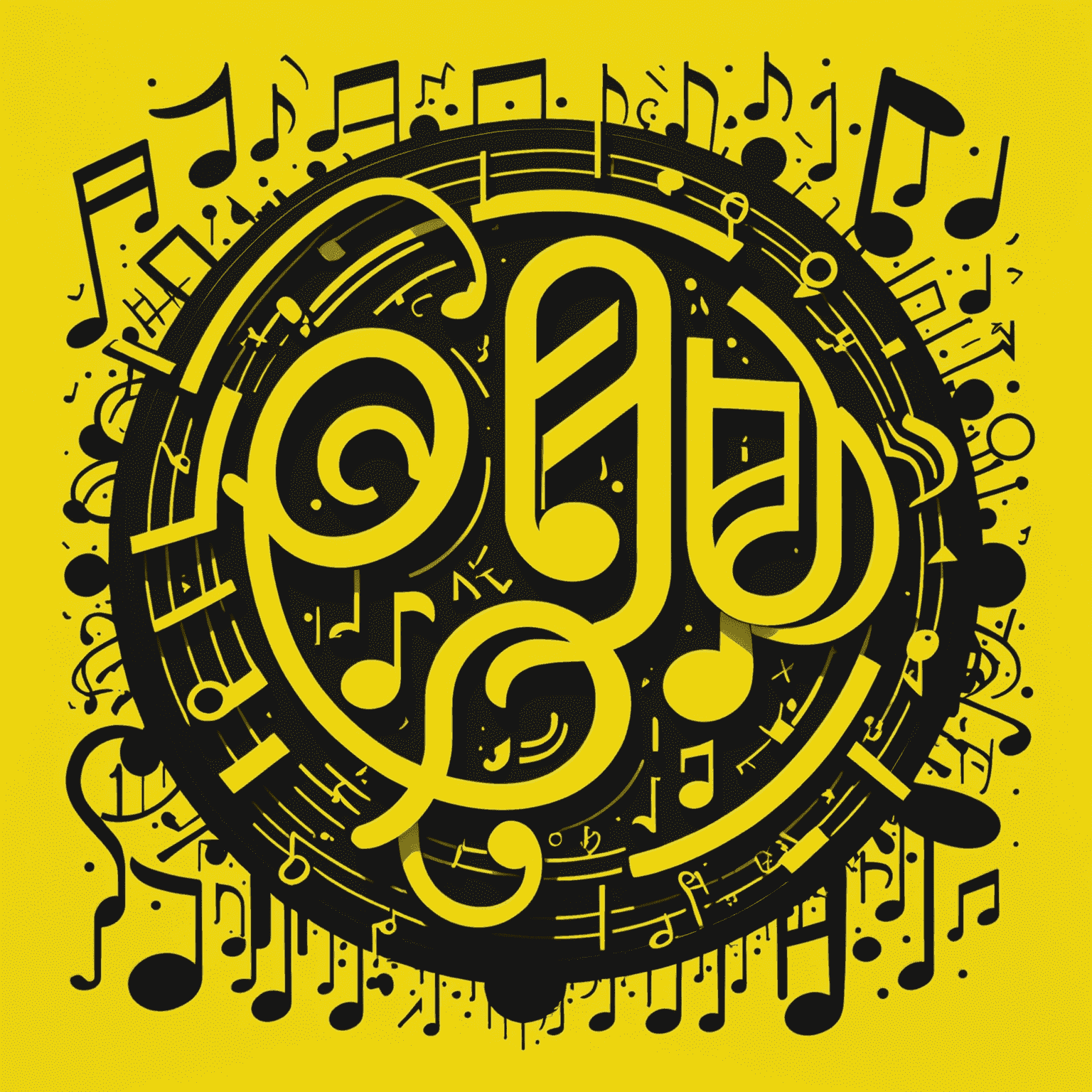 A vibrant neon yellow album cover with abstract musical notes and symbols, representing the unexpected nature of the surprise release