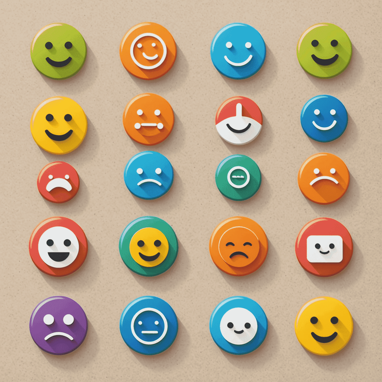 Various mood icons representing different playlist moods: happy, sad, energetic, relaxed